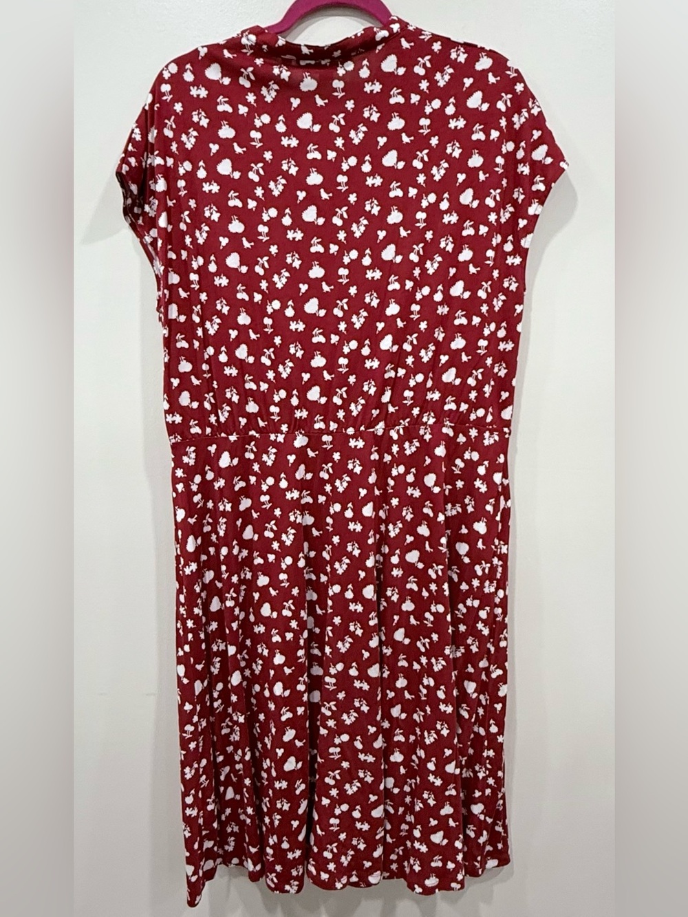 Boden Flippy Jersey Red Floral Short-Sleeve A-Line Dress - Picture 4 of 7